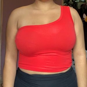 Pink one shoulder top